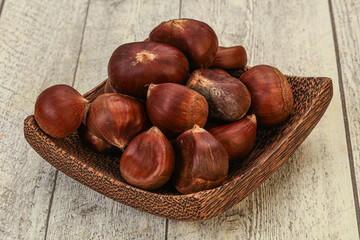 Chestnut heap in the bowl