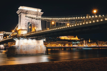 Budapest Chain Bridge in the Night