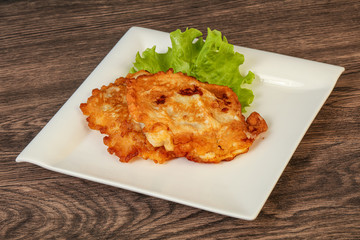 Roasted cod fish in bread
