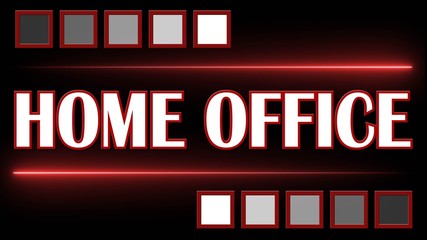 Fototapeta premium HOME OFFICE lettering with graphic elements on black background - 3D illustration