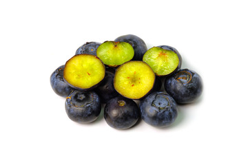 Blueberries isolated on white background