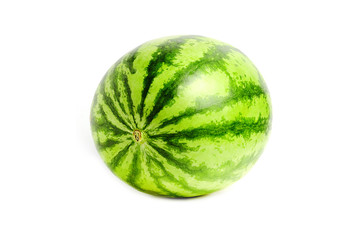 Watermelon whole fresh ripe sweet fruit isolated on white background.