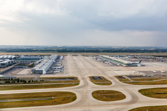 Munich Airport M&uuml;nchen Terminal 2 MUC aerial view