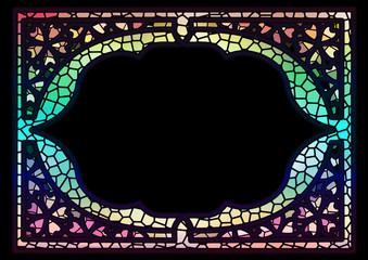 Cherry blossom frame in stained glass style