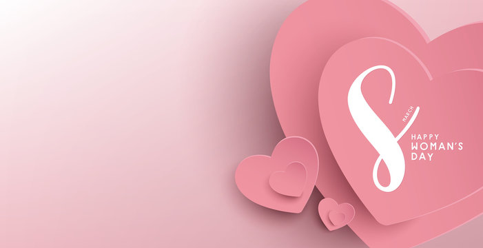 happy international women's day. vector banner design