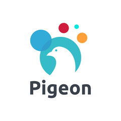 dove bird bubble vector icon logo design