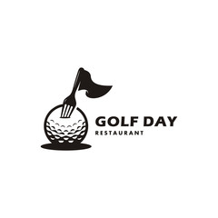 Golf restaurant logo design vector creative illustration