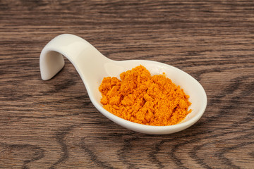 Tumeric powder in the bowl
