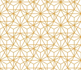 Gordijnen Het geometrische patroon met lijnen. Naadloze vectorachtergrond. Witte en gouden textuur. Grafisch modern patroon. Eenvoudig rooster grafisch ontwerp © ELENA