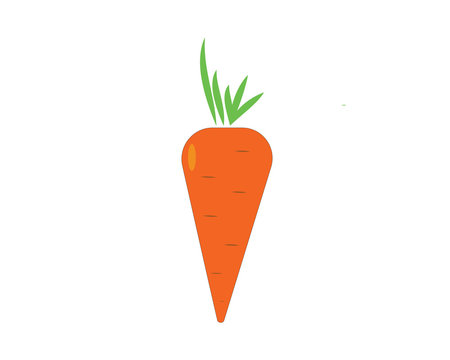 Flat orange carrot icon. Food and vitamins.