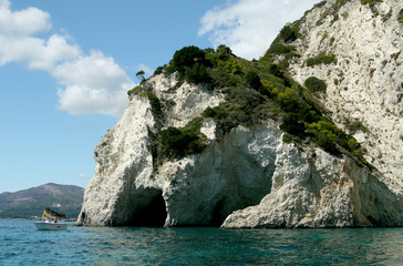Fototapeta na wymiar Blue Caves on Zakynthos island, Greece