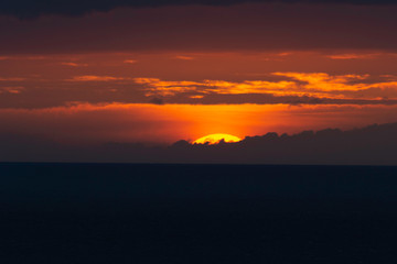 Sunset over the ocean.