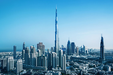 Fototapeta na wymiar Dubai city center skyline, United Arab Emirates