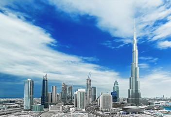 Fototapeta na wymiar Dubai city center skyline, United Arab Emirates