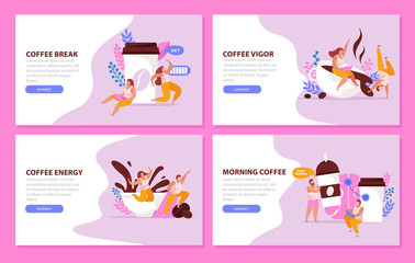 Caffeine Flat Horizontal Backgrounds