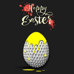 Easter egg decorated in the form of a golf ball