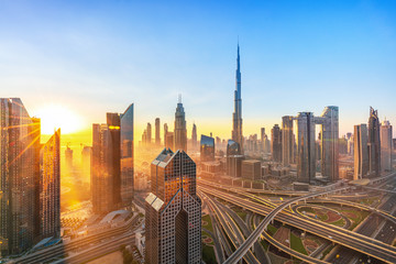 Fototapeta na wymiar Dubai city center view, United Arab Emirates 