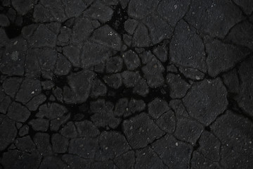 asphalt in cracks texture / abstract background cracks on asphalt road