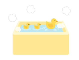 お風呂　風呂　ひよこ　あひる © Rica Nohara