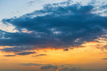 4K UHD timelapse of sunset over the sea with sky and clouds.
