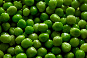 A lot of green peas. Close up view