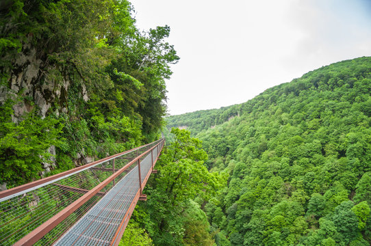 beautiful Okatse Canyon in Georgia in spring.