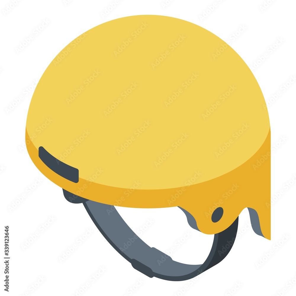 Poster climbing helmet icon. isometric of climbing helmet vector icon for web design isolated on white back