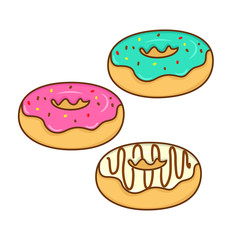 Doughnut vector illustration with colorful cartoon style isolated on white background 