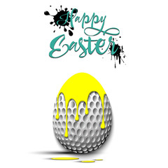 Easter egg decorated in the form of a golf ball
