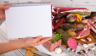 Variety of meats on table