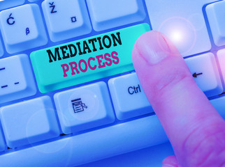 Conceptual hand writing showing Mediation Process. Concept meaning informal and flexible dispute...
