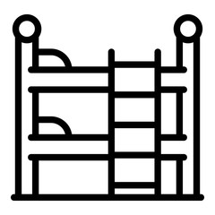 Room bunk bed icon. Outline room bunk bed vector icon for web design isolated on white background
