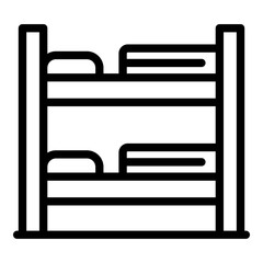 Modern bunk bed icon. Outline modern bunk bed vector icon for web design isolated on white background