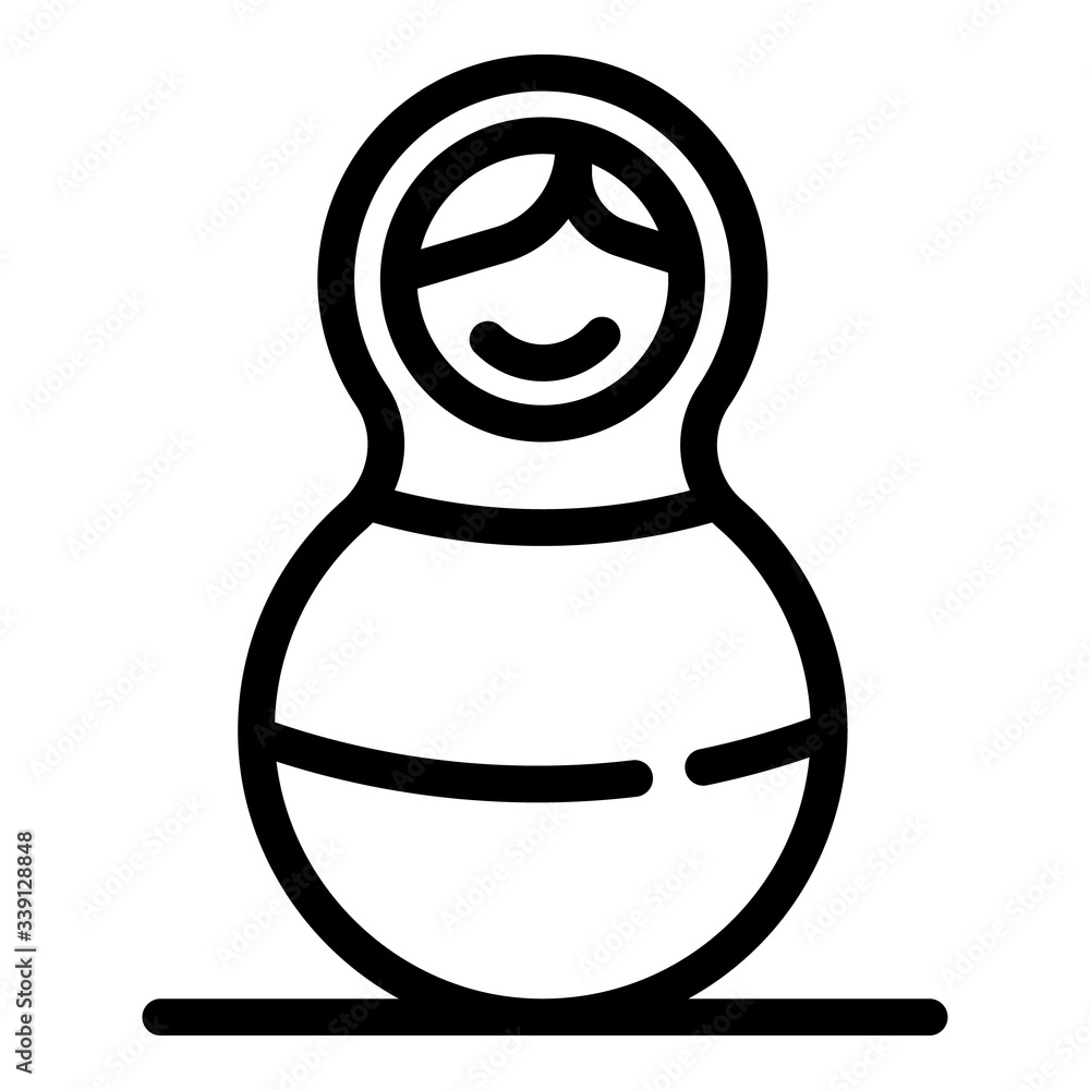Poster matryoshka doll icon. outline matryoshka doll vector icon for web design isolated on white backgroun