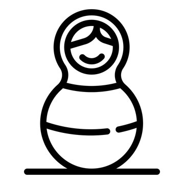 Matryoshka doll icon. Outline matryoshka doll vector icon for web design isolated on white background