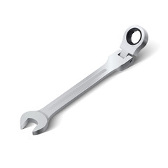 Head Ratchet  Flexible Wrench Combination Spanner Set Hand Tools For Car Repair  Realistic Vector 