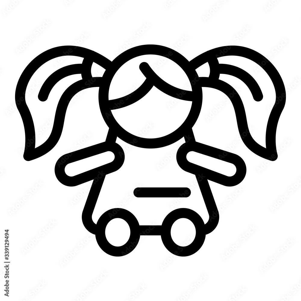 Poster retro doll icon. outline retro doll vector icon for web design isolated on white background