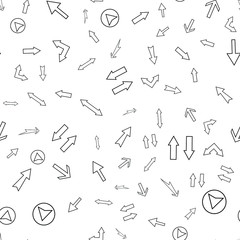 Seamless vector pattern with different arrows. Modern cursor illustration