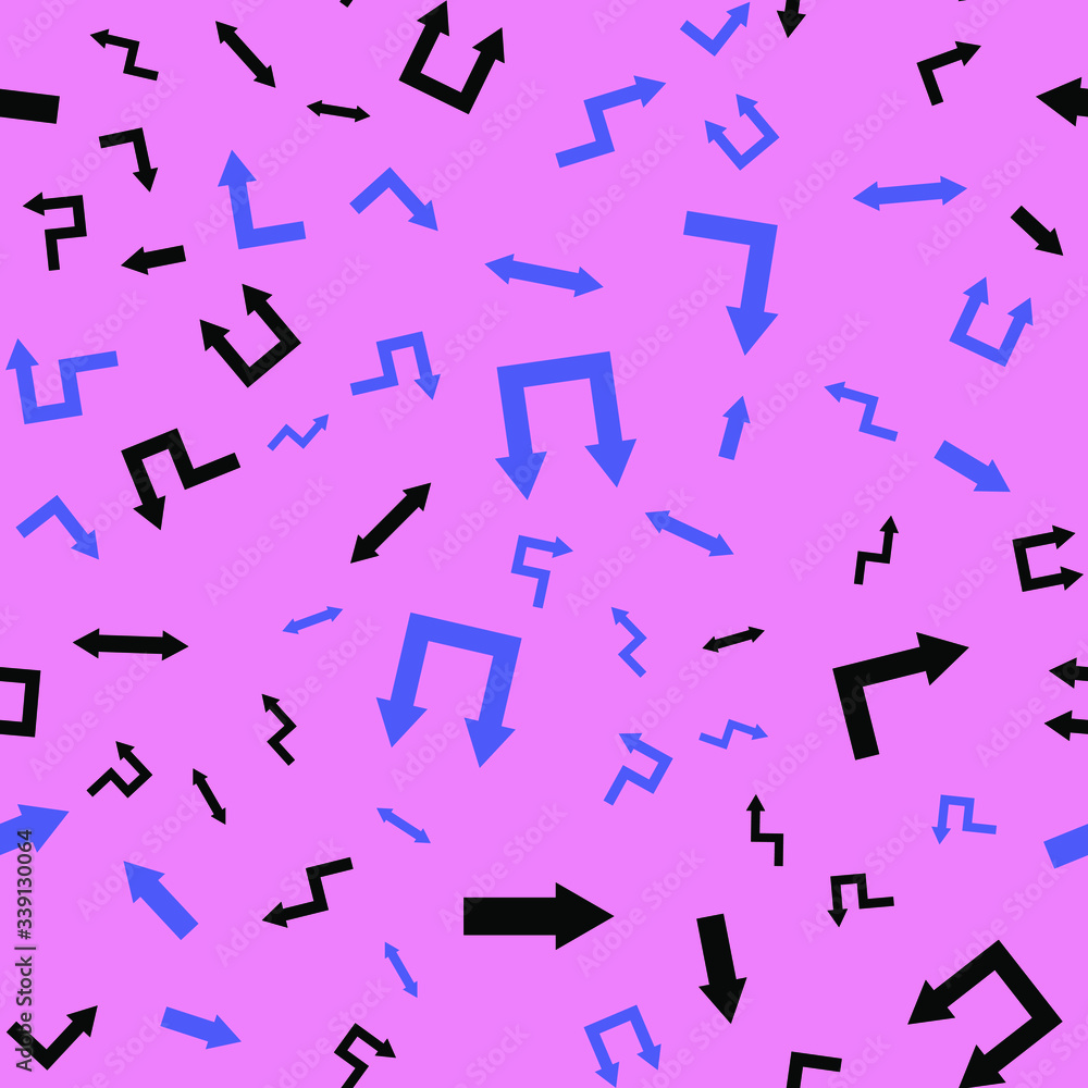 Poster seamless vector pattern with different arrows. modern cursor illustration