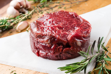 raw marbled beef for steak Tenderloin fillet mignon