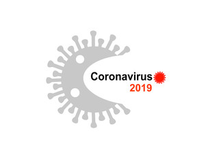 Coronavirus icon virus Covid-19 sketch cell virus vector isolated in white background, sign and symbol poster pattern