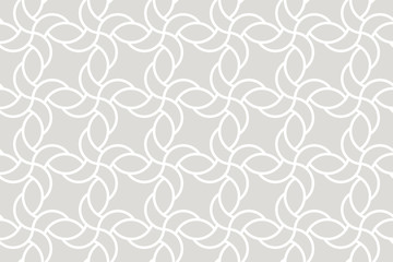 Geometric seamless pattern. Vector background with abstract line texture. Neutral lace wallpaper, grey white simple light linear ornament for wrapping paper, textile. Decorative design element