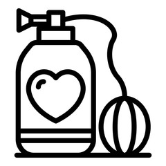 Love french perfume icon. Outline love french perfume vector icon for web design isolated on white background