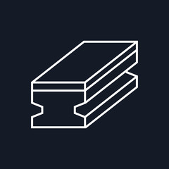 Household cleaning sponge for washing on a black background, cleaners and detergents, vector illustration