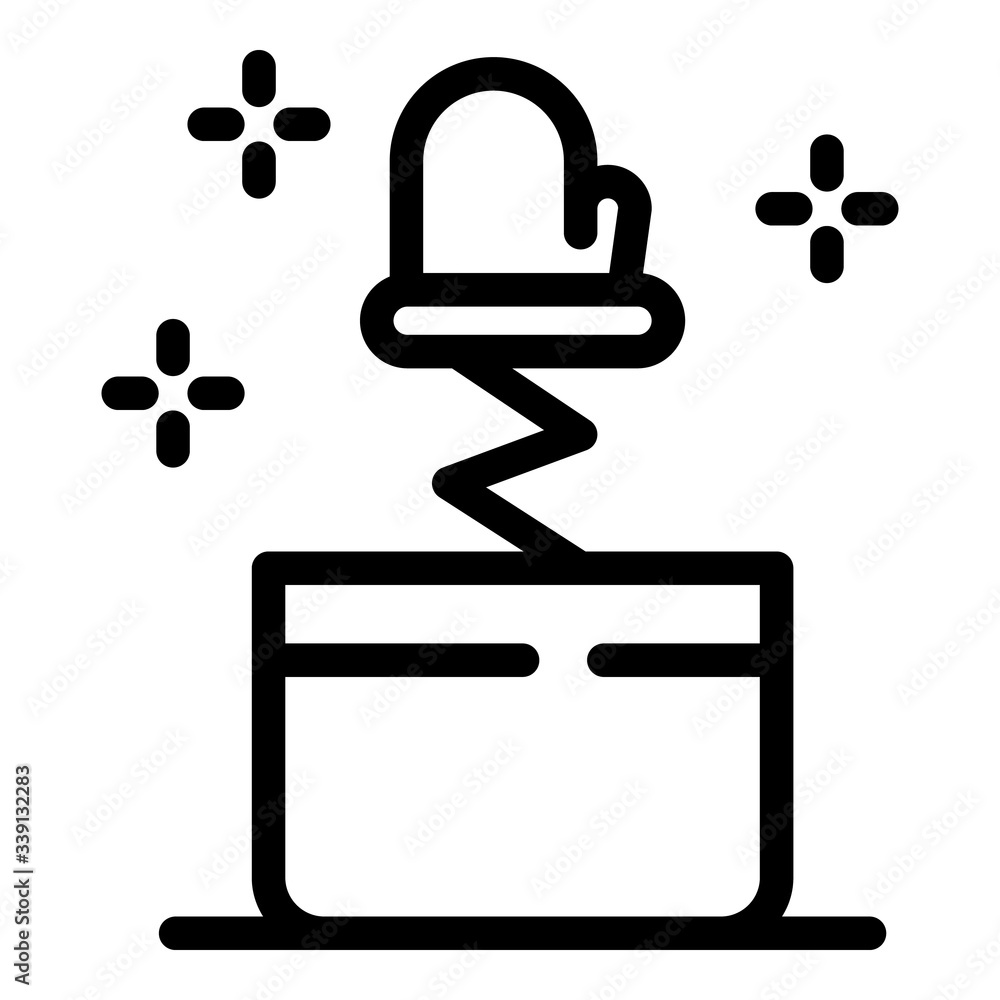 Aufkleber box with boxing glove icon. outline box with boxing glove vector icon for web design isolated on whi