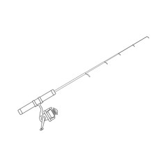 telescopic fishing rod. illustration for web and mobile design.