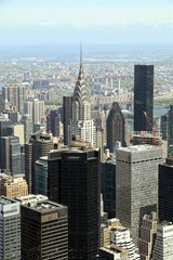 Manhattan, New York, United States. View of Chrysler building and another skyscrapers of Midtown from the observation deck of the Empire State Building.