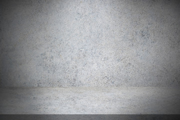 Dark vintage cement or concrete wall and floor background. Can be use for display products, room, interior, graphic design or wallpaper. Copy space for text.