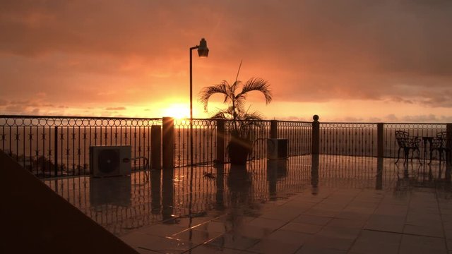 Intense sunset on a rainy day in Puerto Vallarta