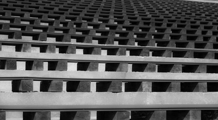 empty steps and benches in places where people rest due to the coronavirus pandemic, quarantine